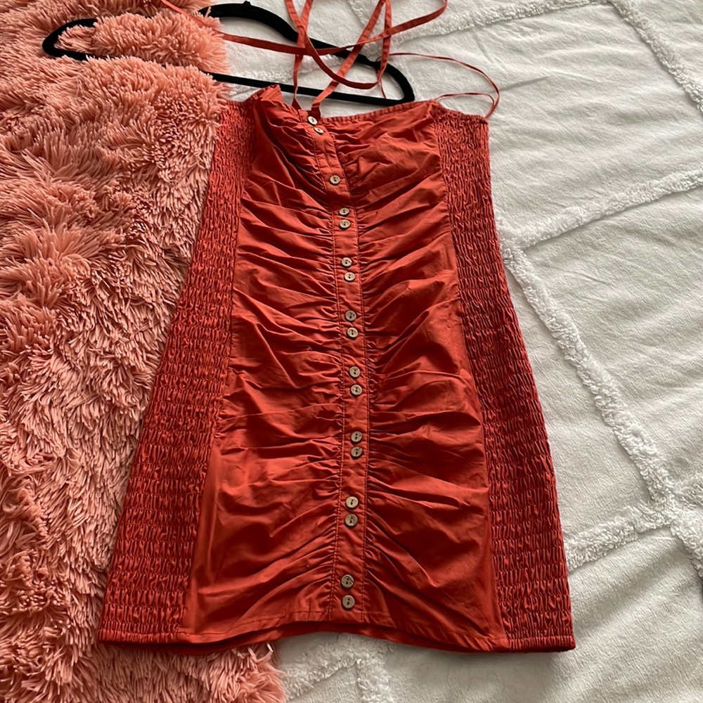 Free people ruched mini dress
